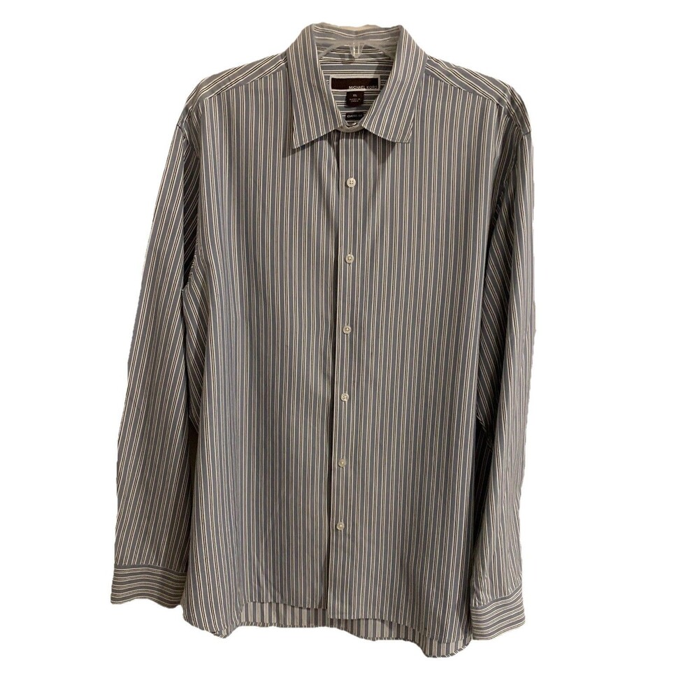 Michael Kors Mens Size XL Shirt classic fit long sleeve striped 100% cotton